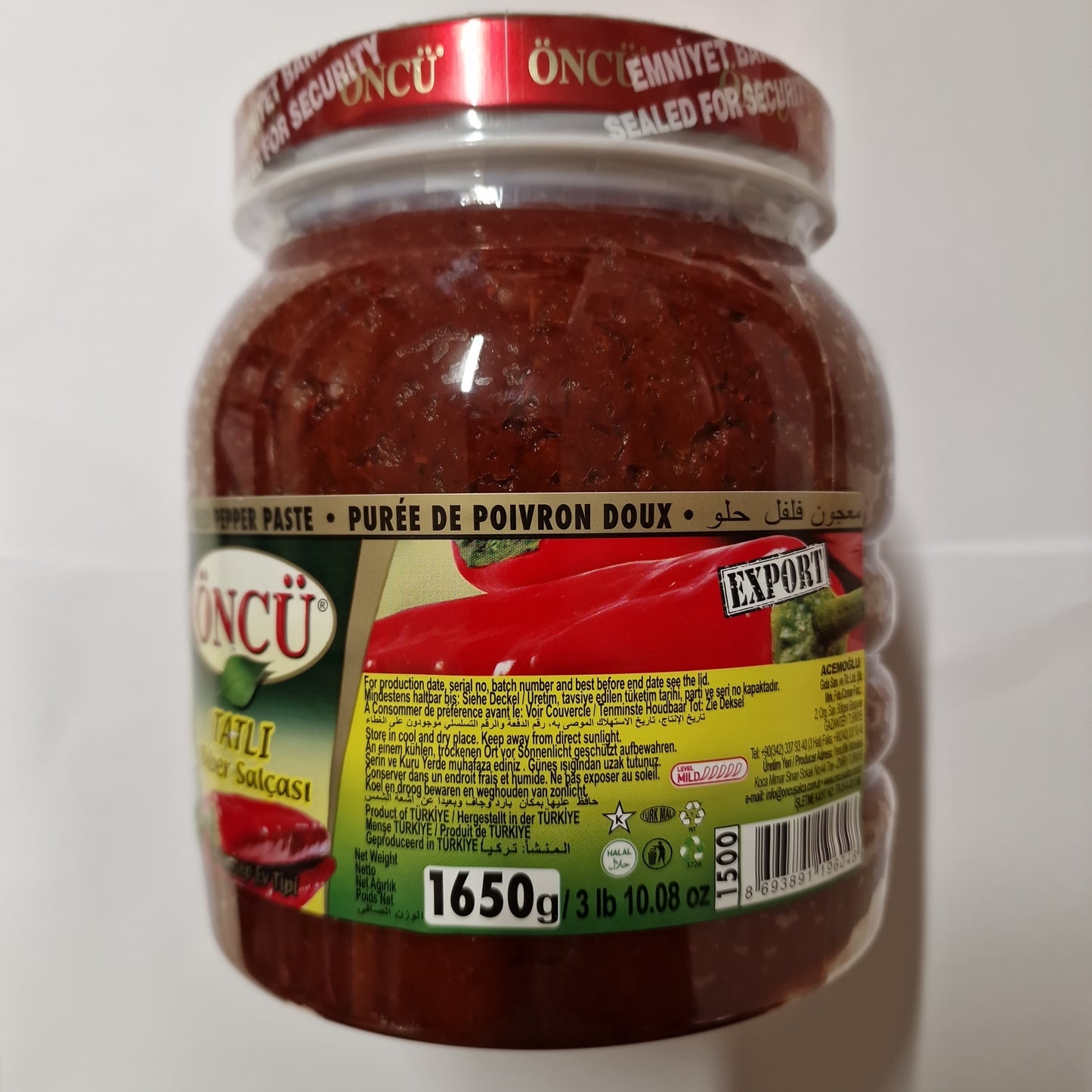 Oncu Traditional and Natural Mild Pepper Paste - Tatli Biber Salca