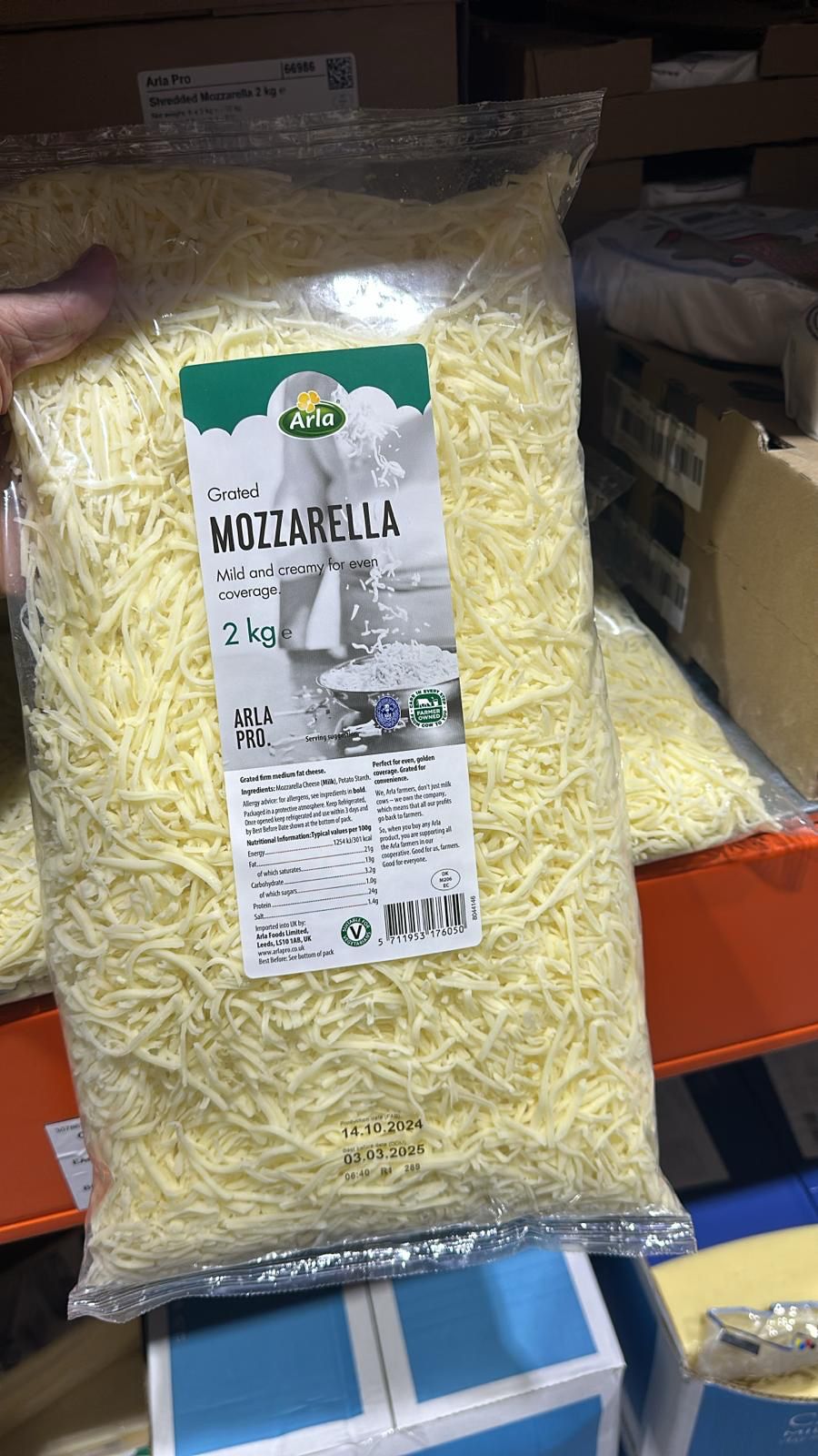 Arla Pro Mozzarella Professional Grated Cheese, 2kg