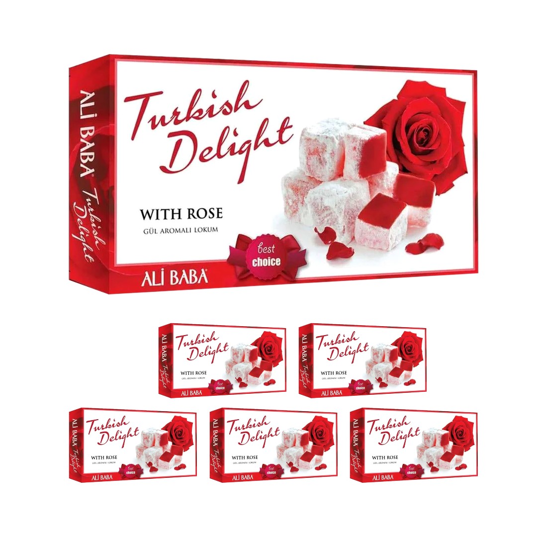 Ali Baba Turkish Delight with Rose (Gul Aromali Lokum) 350g