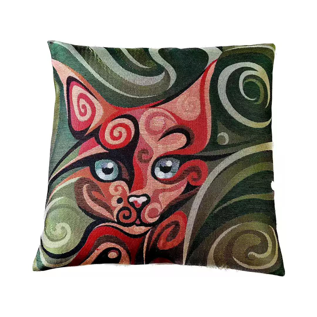 Art Design Embroidered Cushion Cover (43 x 43 cm)