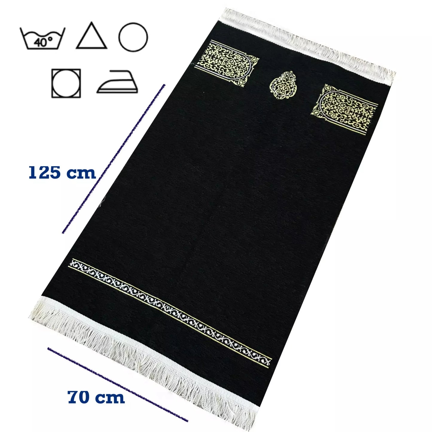 Kaaba Curtain Patterned Prayer Rug with a Gift Bag
