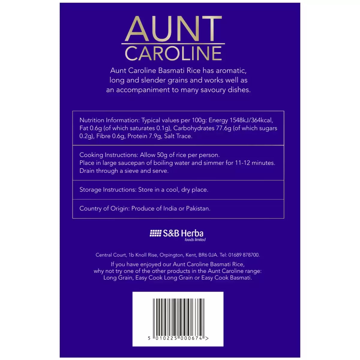 Aunt Caroline Gluten Free Basmati Rice 5kg