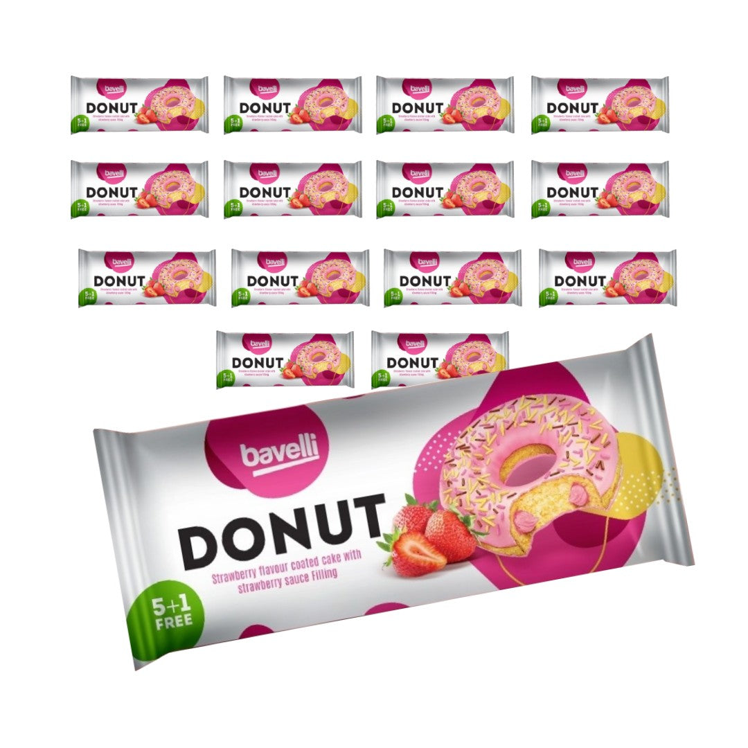 Bavelli Strawberry Glazed Donut with Strawberry Cream Filling, 240g