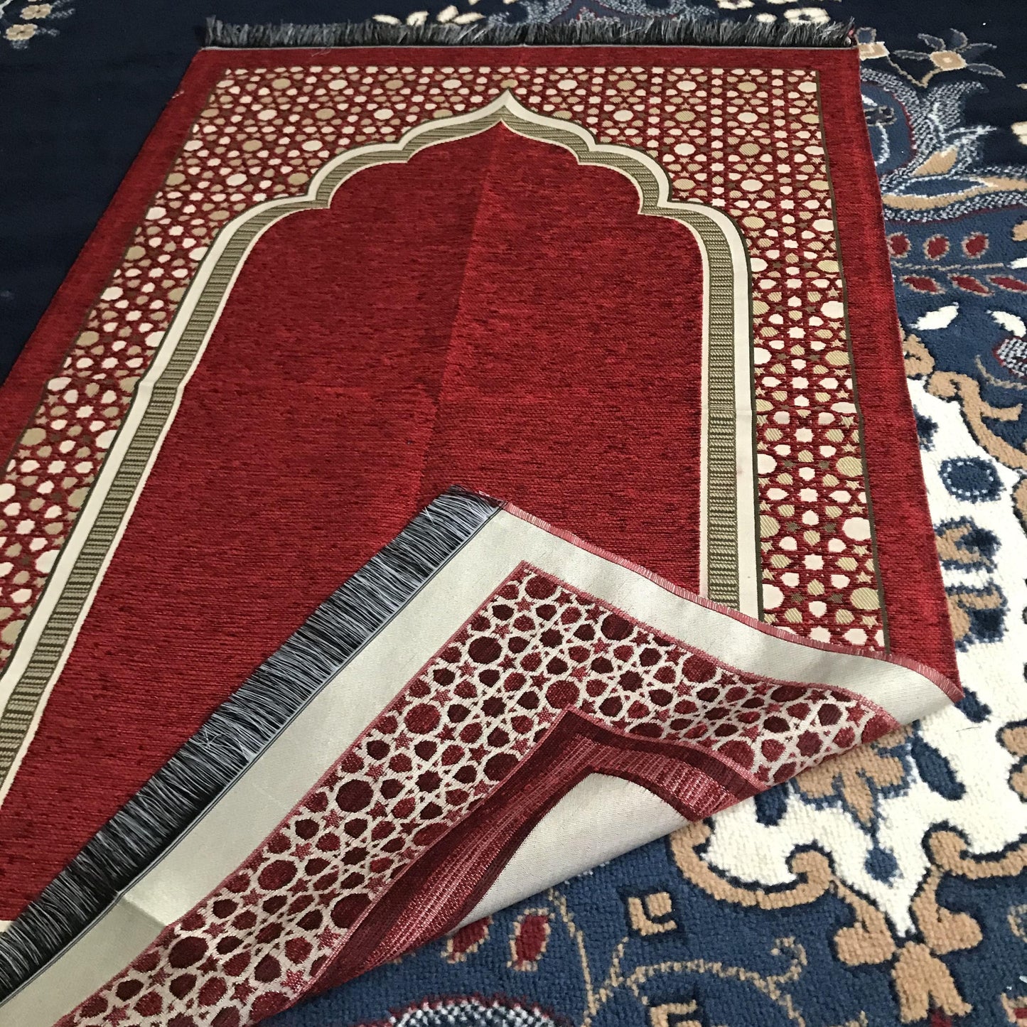 Gilded Taffeta Portable Ottoman Prayer Rug