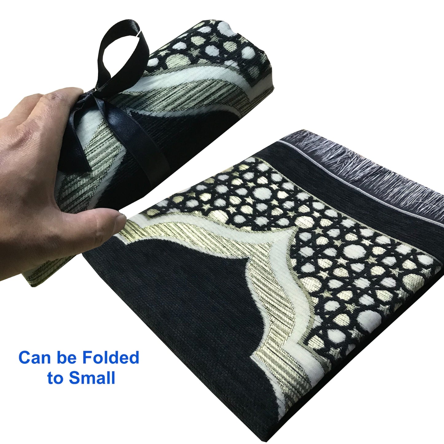 Gilded Taffeta Portable Ottoman Prayer Rug