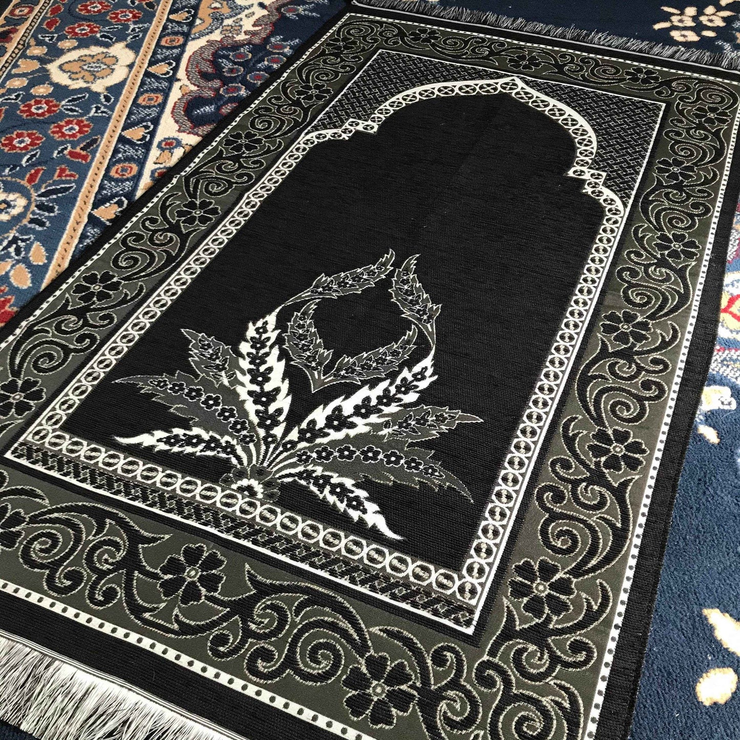 Mihrab Taffeta Portable Ottoman Prayer Rug