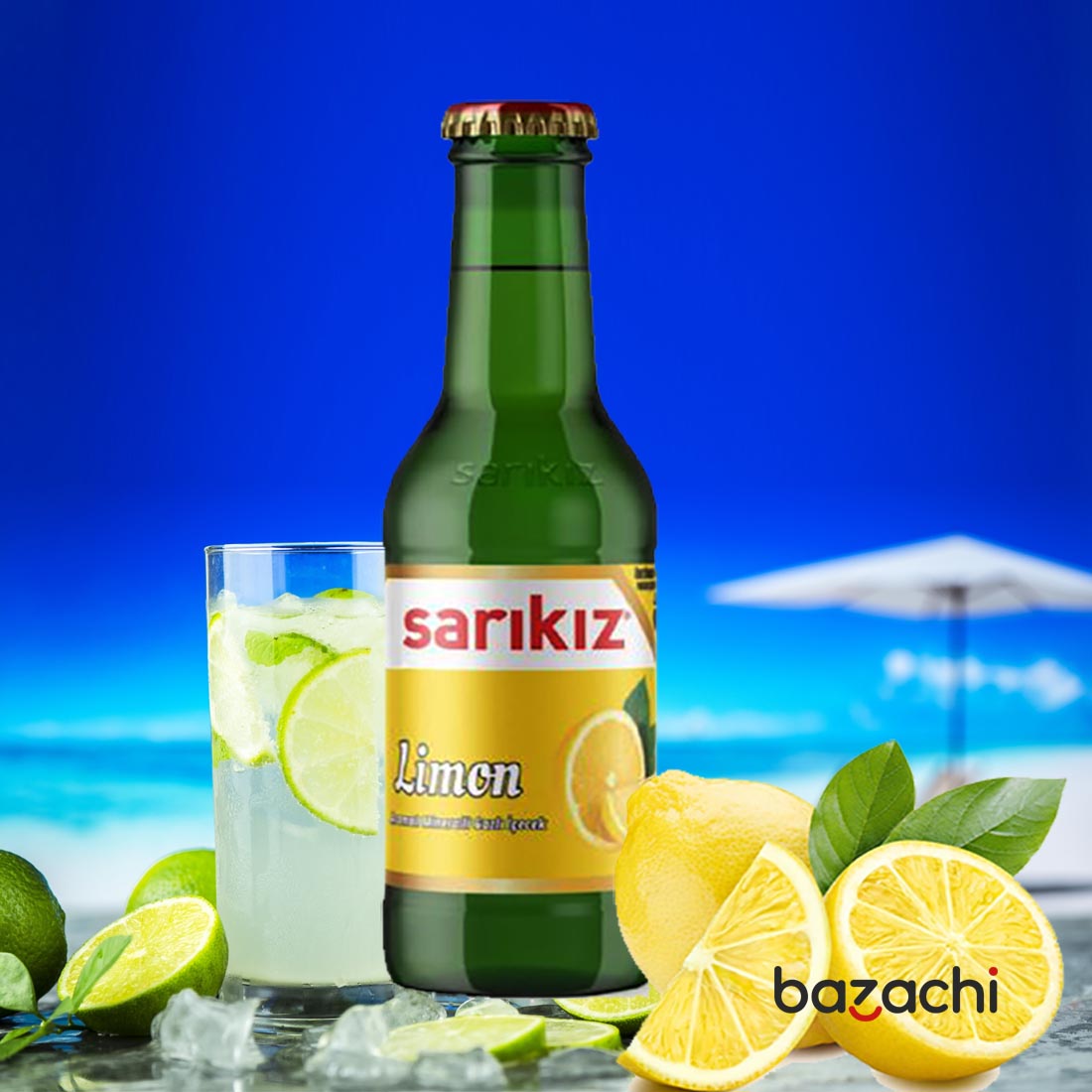 Sarikiz Lemon Flavoured Mineral Water (Lemonlu Maden Suyu) 200ml x 24