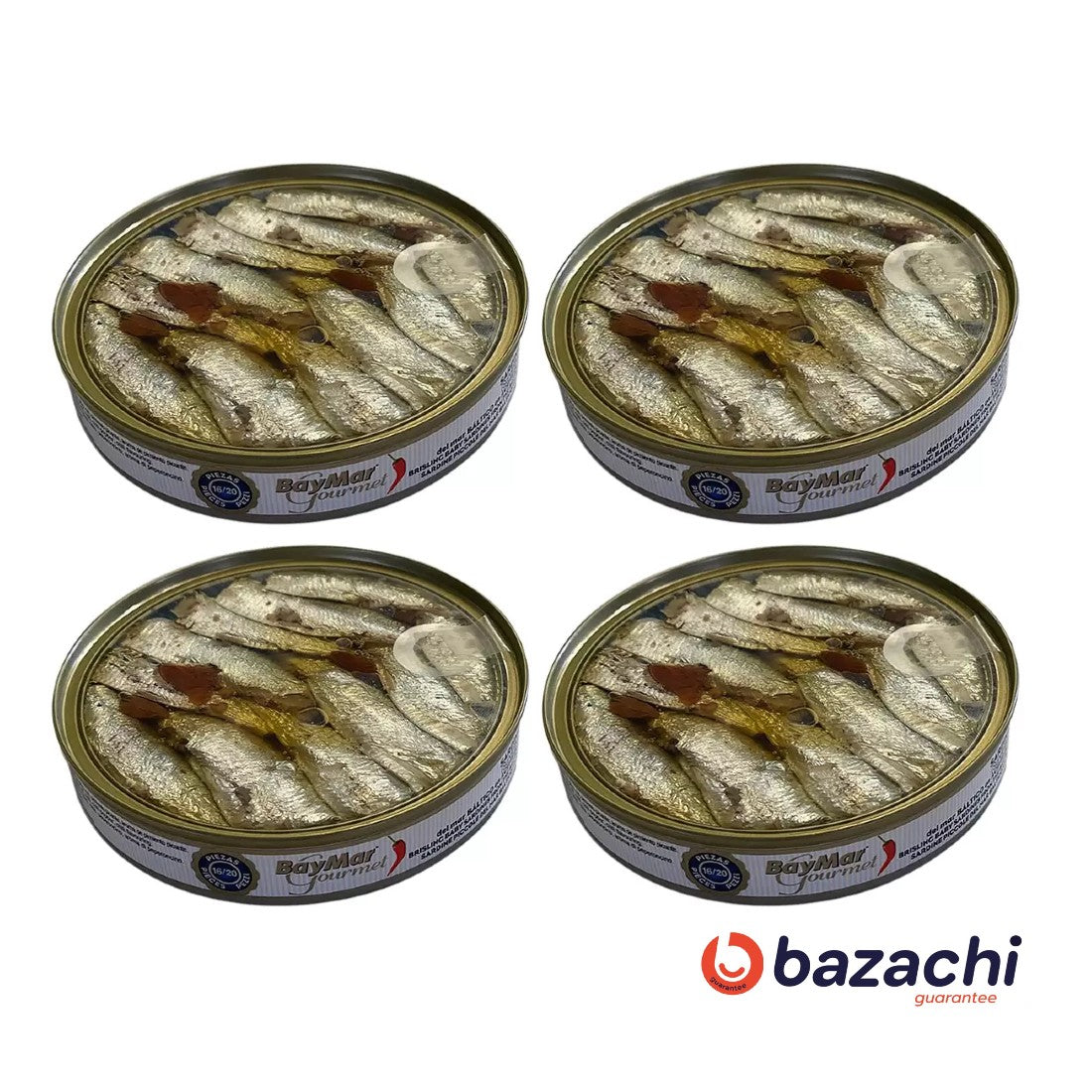 Baymar Gourmet Sardines in Olive Oil with Chilli Pepper, 4 x 150g
