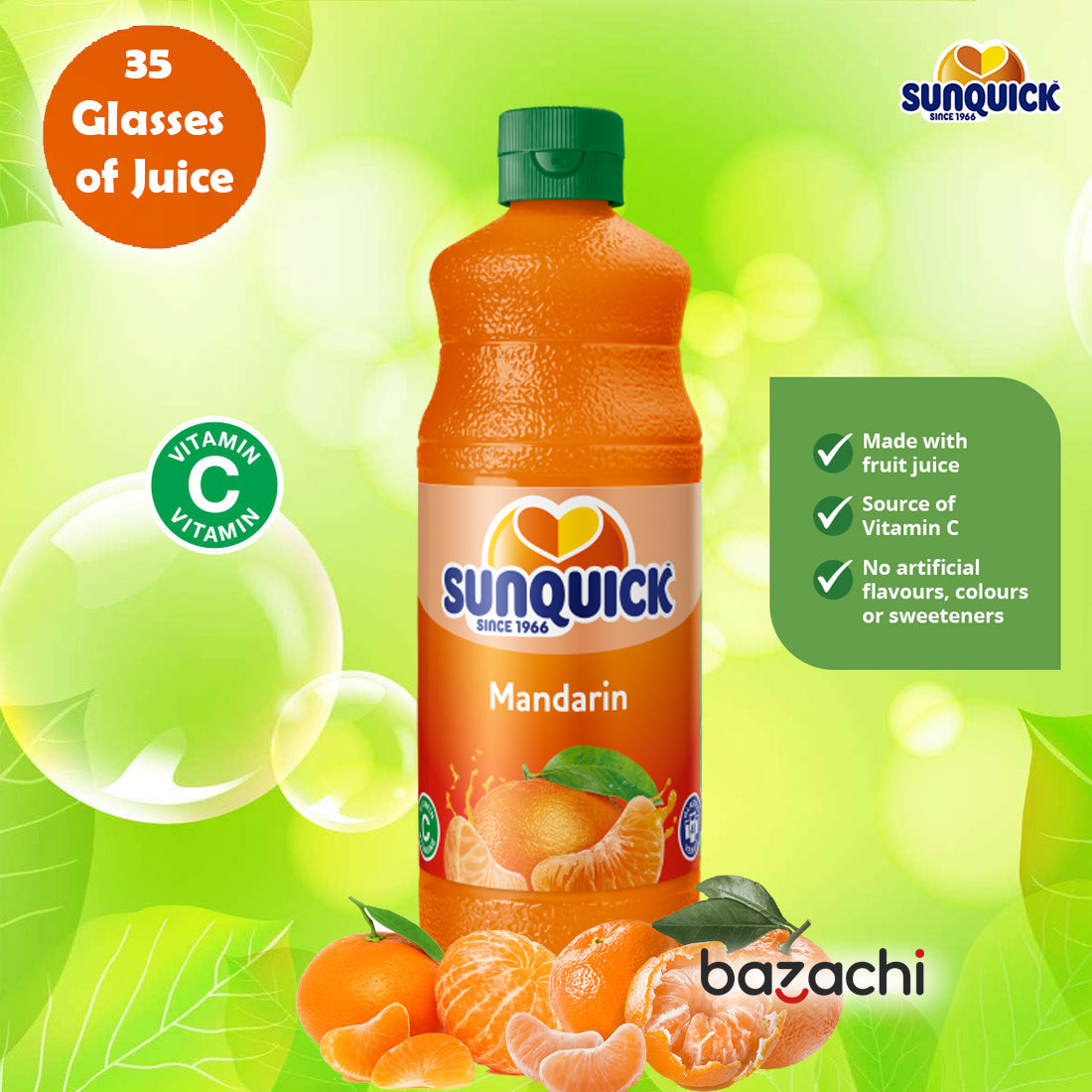 Sunquick Real Mandarin Fruit Concentrate Bottle, 700ml