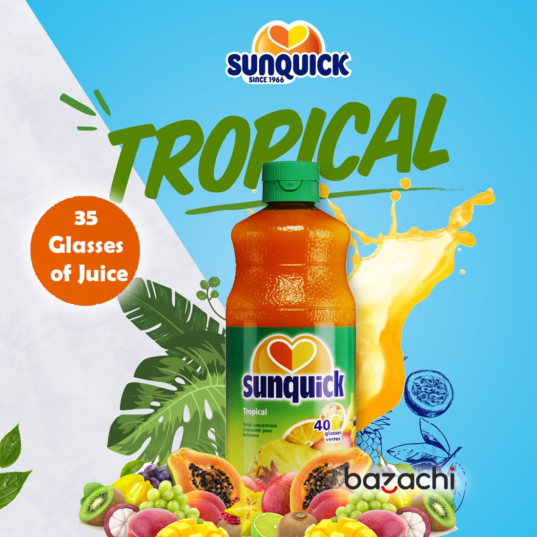 Sunquick Real Tropical Fruit Concentrate Bottle, 700ml