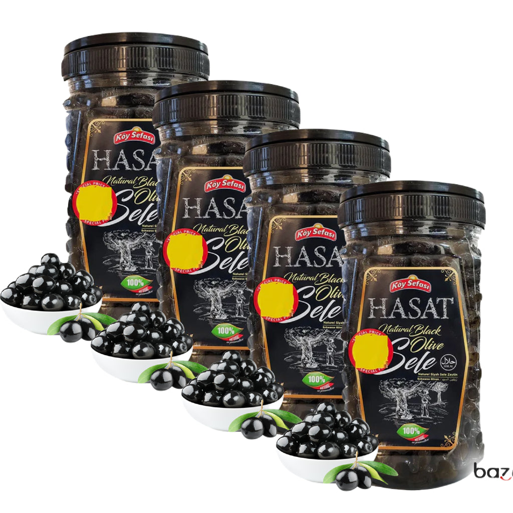 Hasat Koy Sefasi Natural Black Sele Olives, 1200g