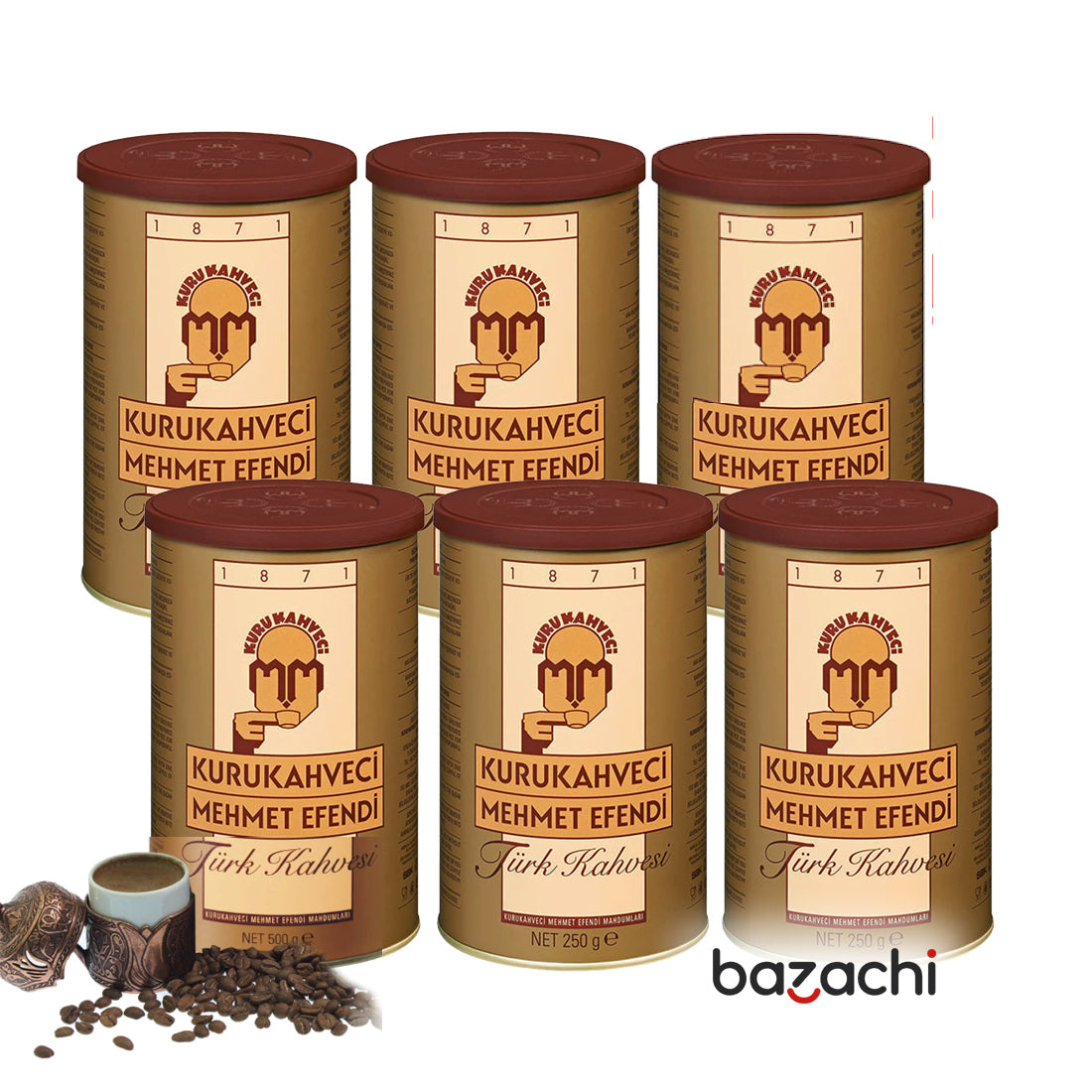 Kuru Kahveci Mehmet Efendi Original Turkish Coffee (Turk Kahvesi) 6x500g
