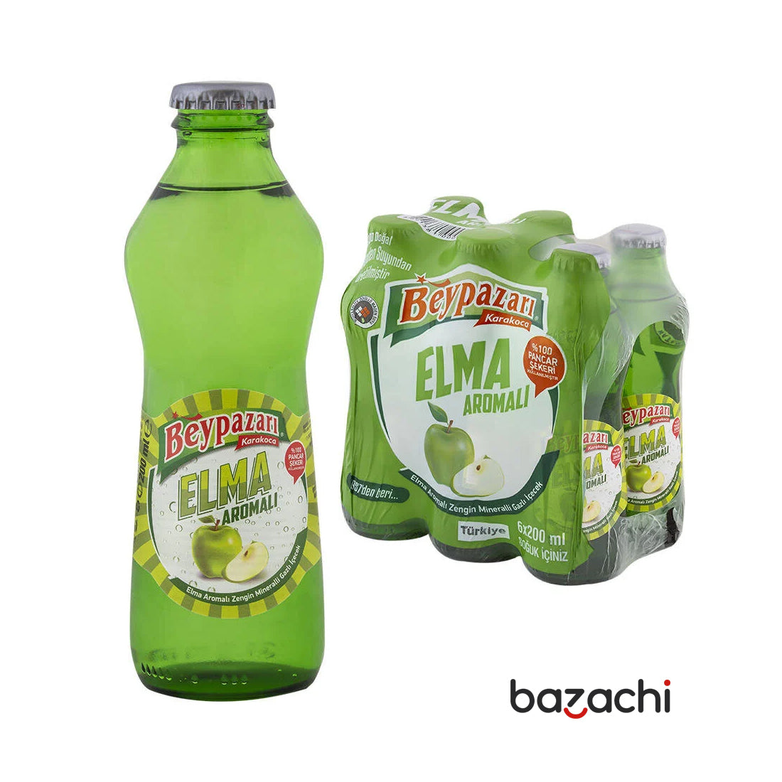 Beypazari Apple Flavoured Drink (Elma Aromali Maden Suyu), 24 x 200ml