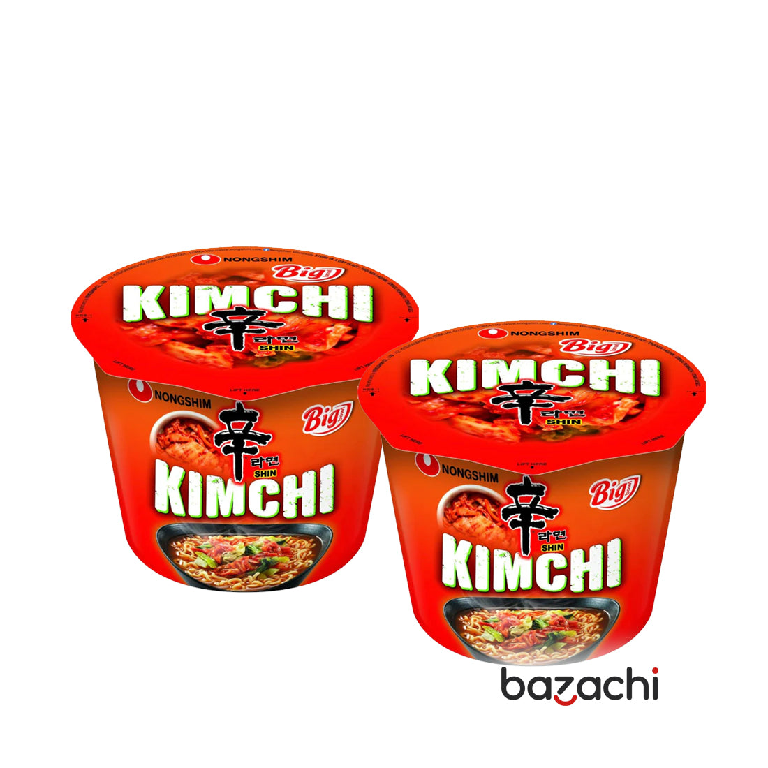 Nong Shim Kimchi Noodles Big Bowl 114g - Halal & Vegan