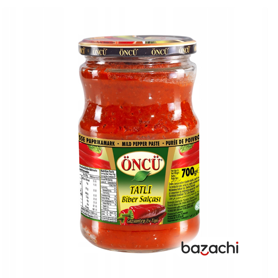 Oncu Traditional and Natural Mild Pepper Paste (Tatli Biber Salcasi ), 700g