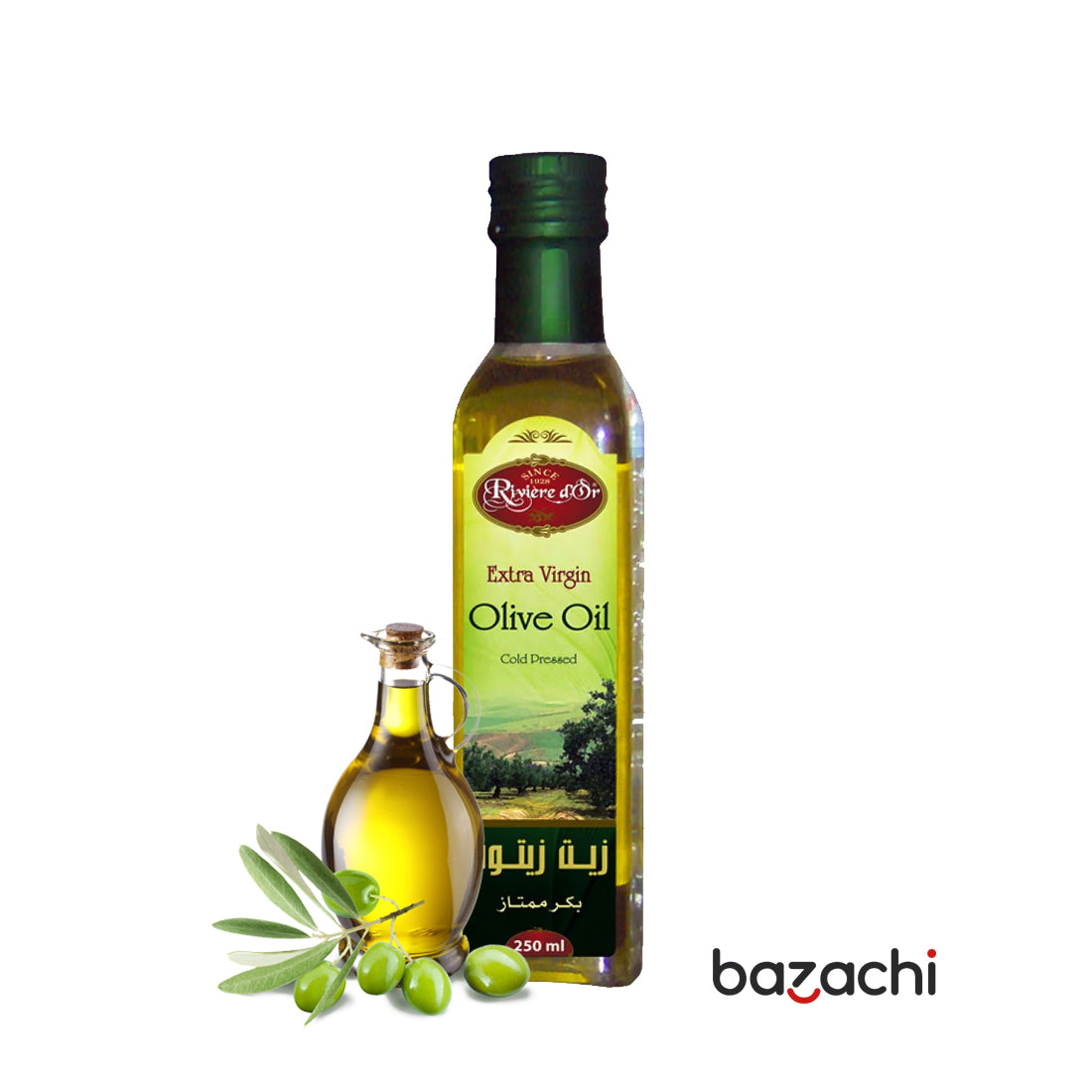 Riviere d'Or Extra Virgin Olive Oil Glass - Cold Pressed (750ml)