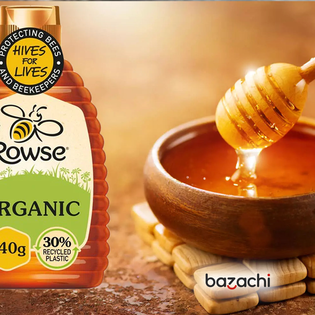 Rowse Organic Squeezable Honey 340g