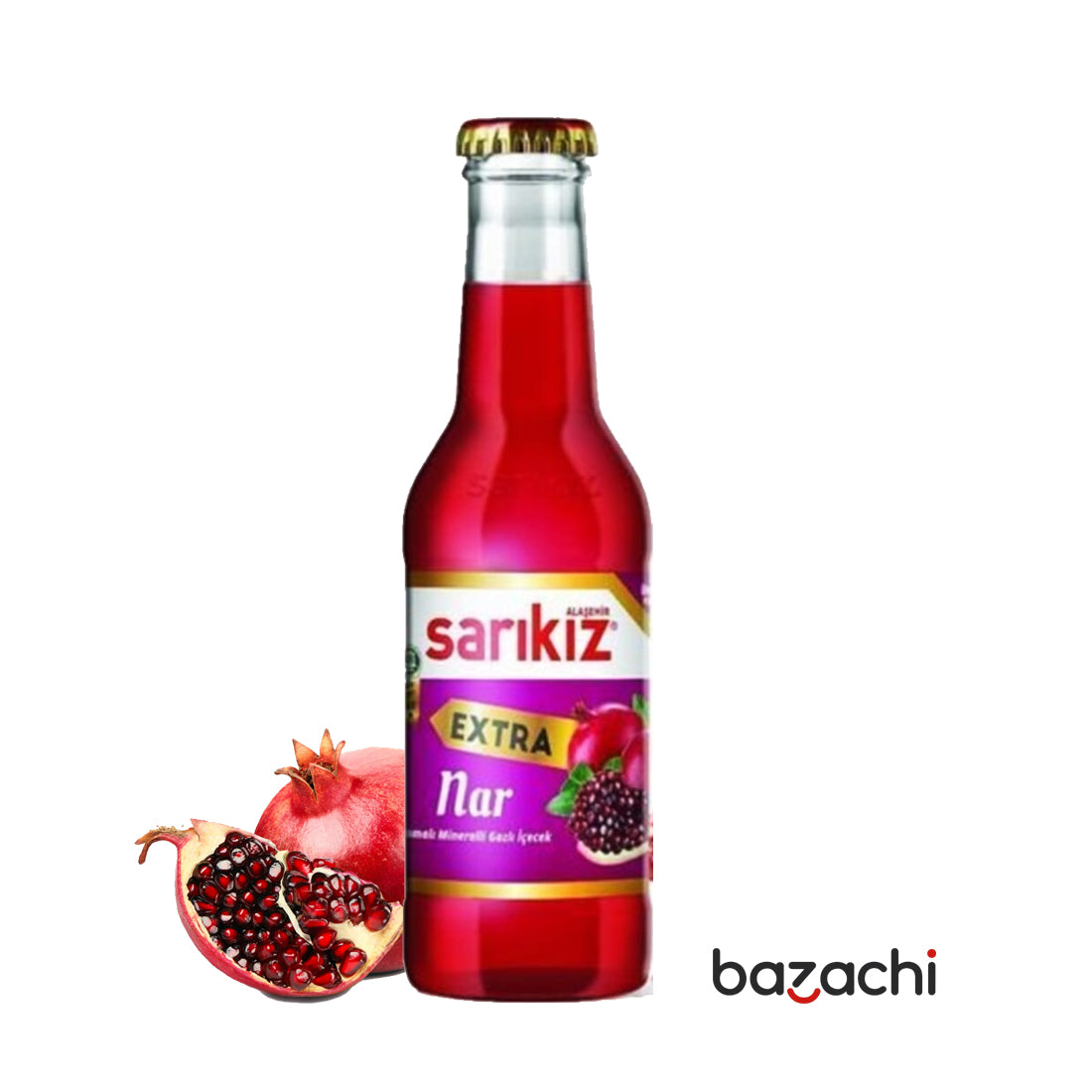 Sarikiz Extra Pomegranate Flavored Carbonated Mineral Drink (Nar Aromalı Maden Suyu) 200ml x 24
