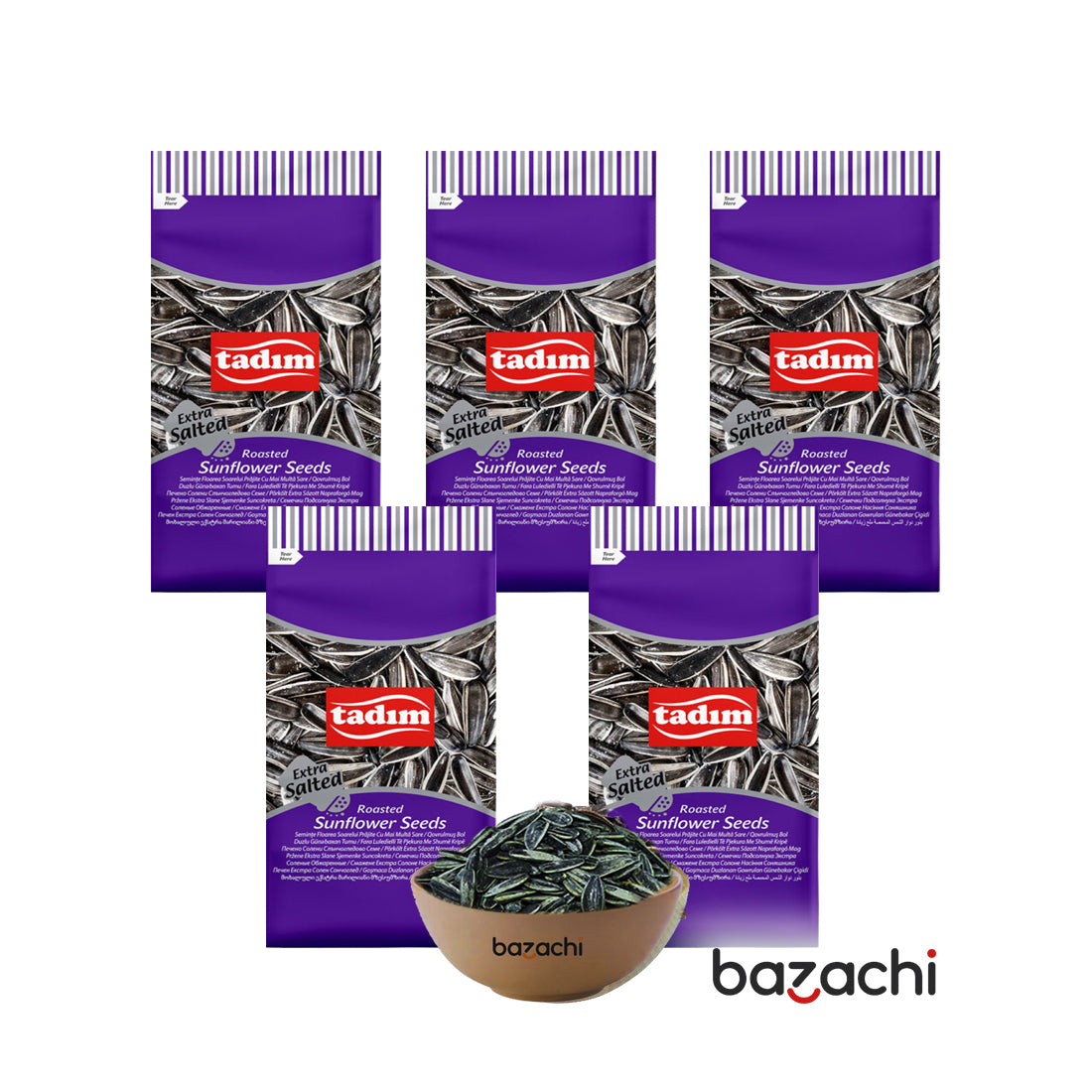 Tadim Roasted Extra Salted Sunflower Seeds (Ekstra Tuzlu Kavrulmus Aycekirdegi), 270g