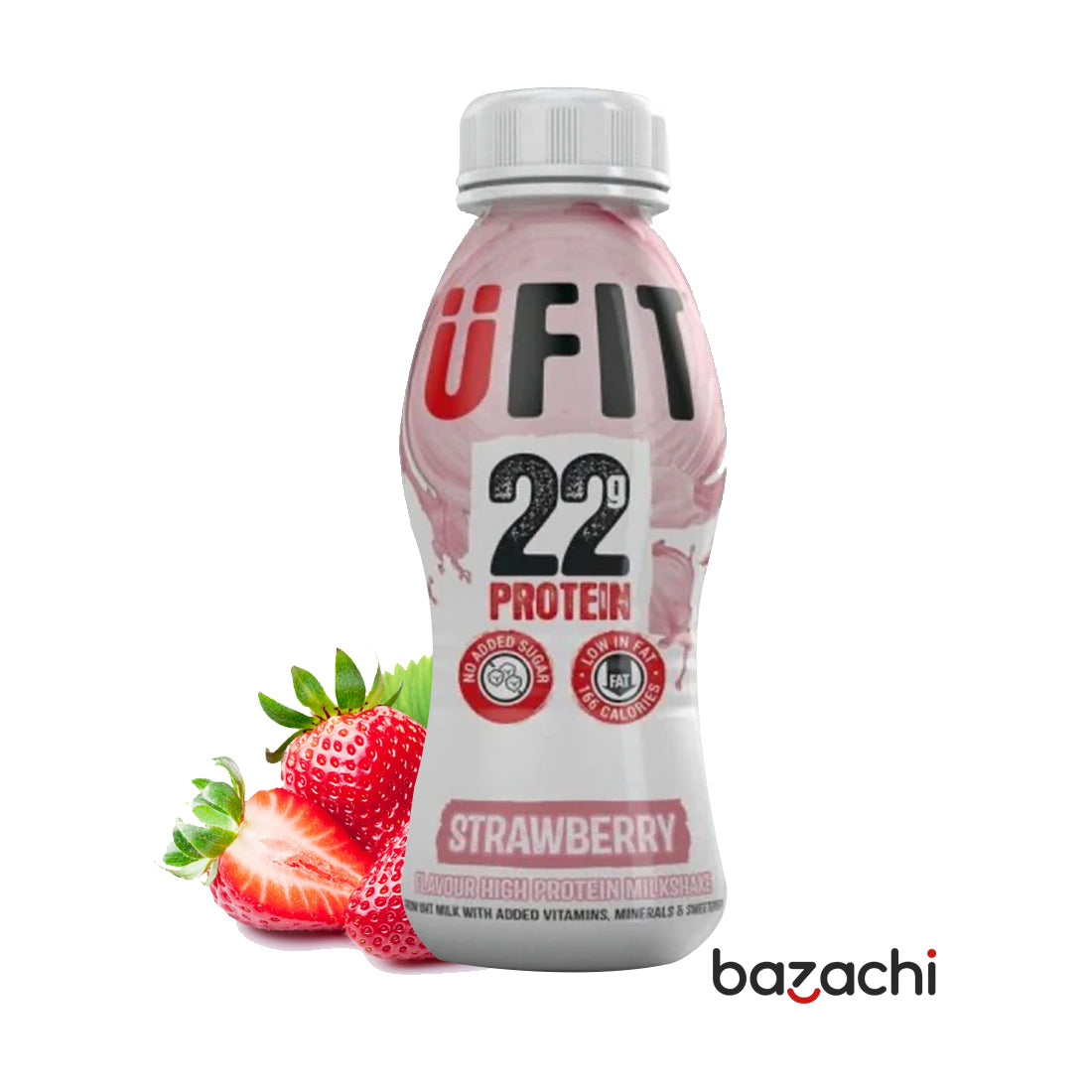 Ufit Vegan 22g High Protein Nat Strawberry Shake 310ml