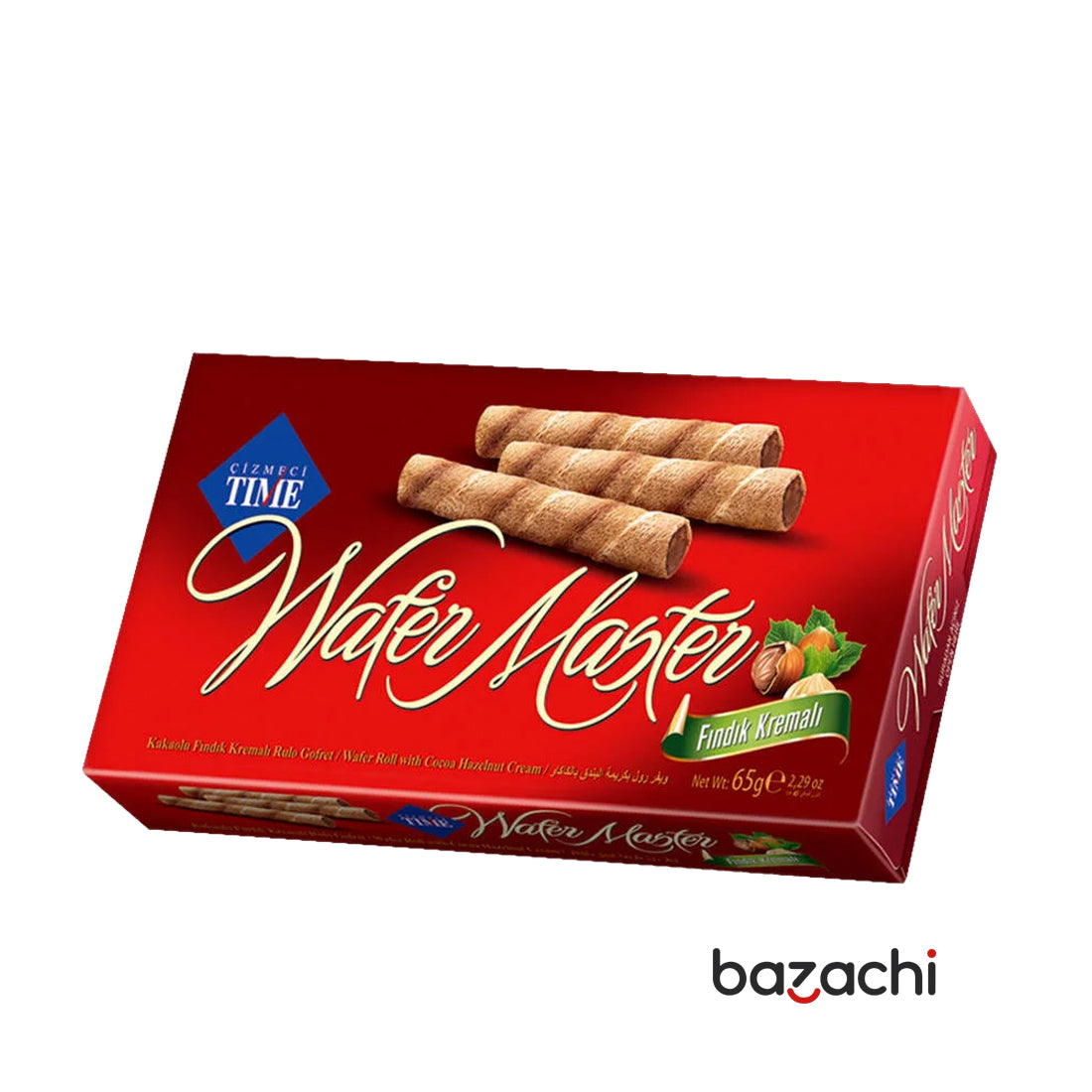 Wafer Master Roll With Hazelnut Cream Flavored 15 Rolls 65g - Gofret