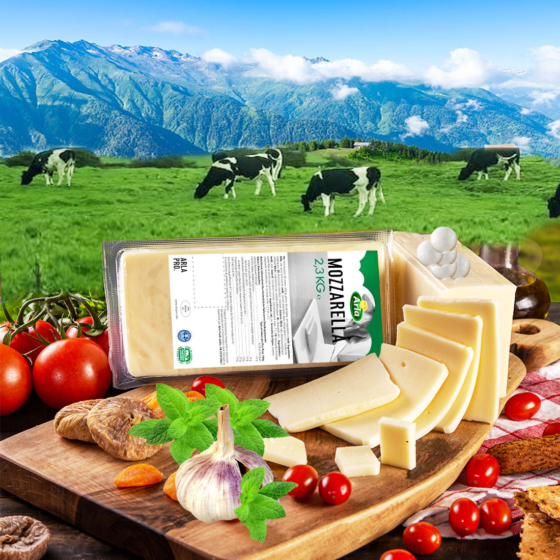 Arla Pro Mozzarella Cheese Block, 2.3kg