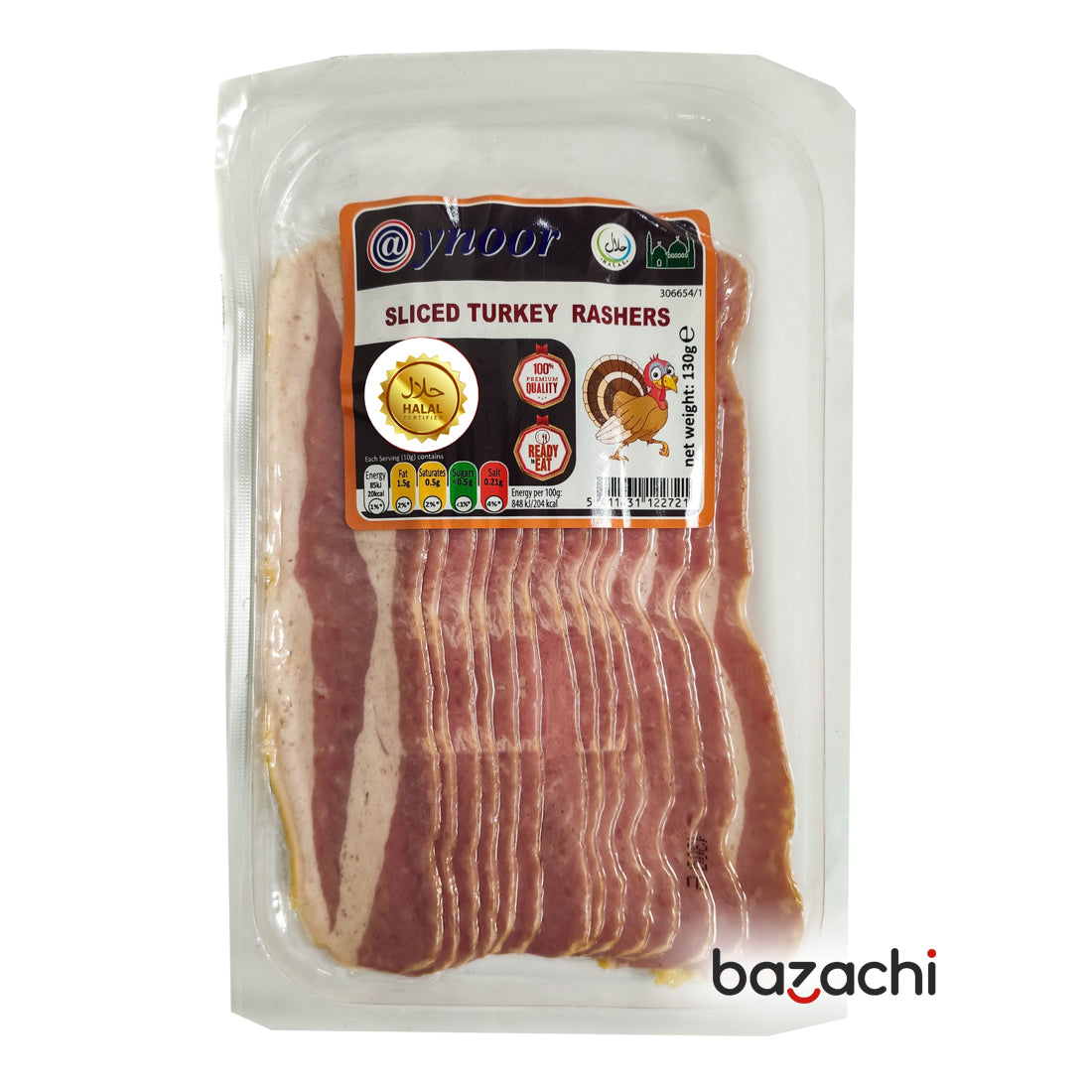 Aynoor Sliced Turkey Rashers Breast 130g