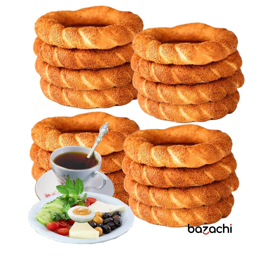 Simit Sarayi Frozen Turkish Sesame Bagel ( Sade Simit ) - 4 x 100g
