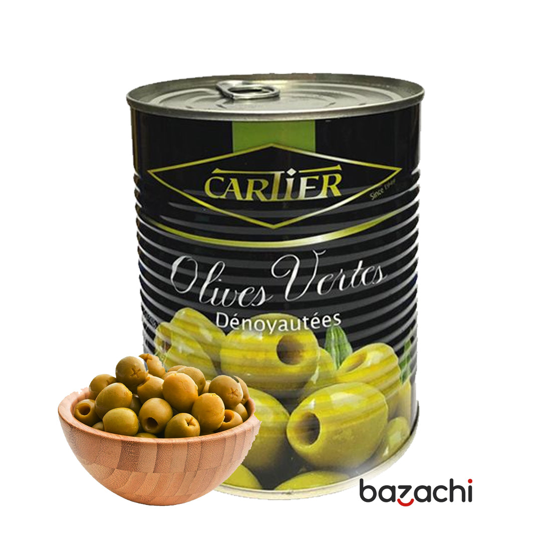 Cartier Green Pitted Olives (1 Kg)
