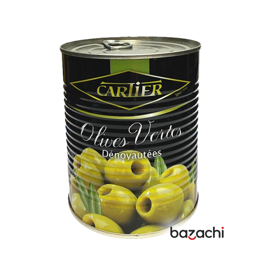 Cartier Green Pitted Olives, 850g