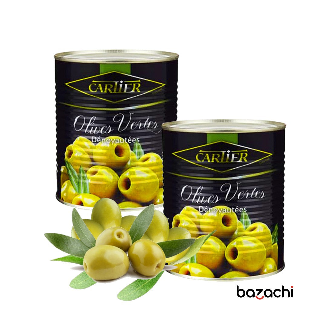 Cartier Green Pitted Olives, 850g