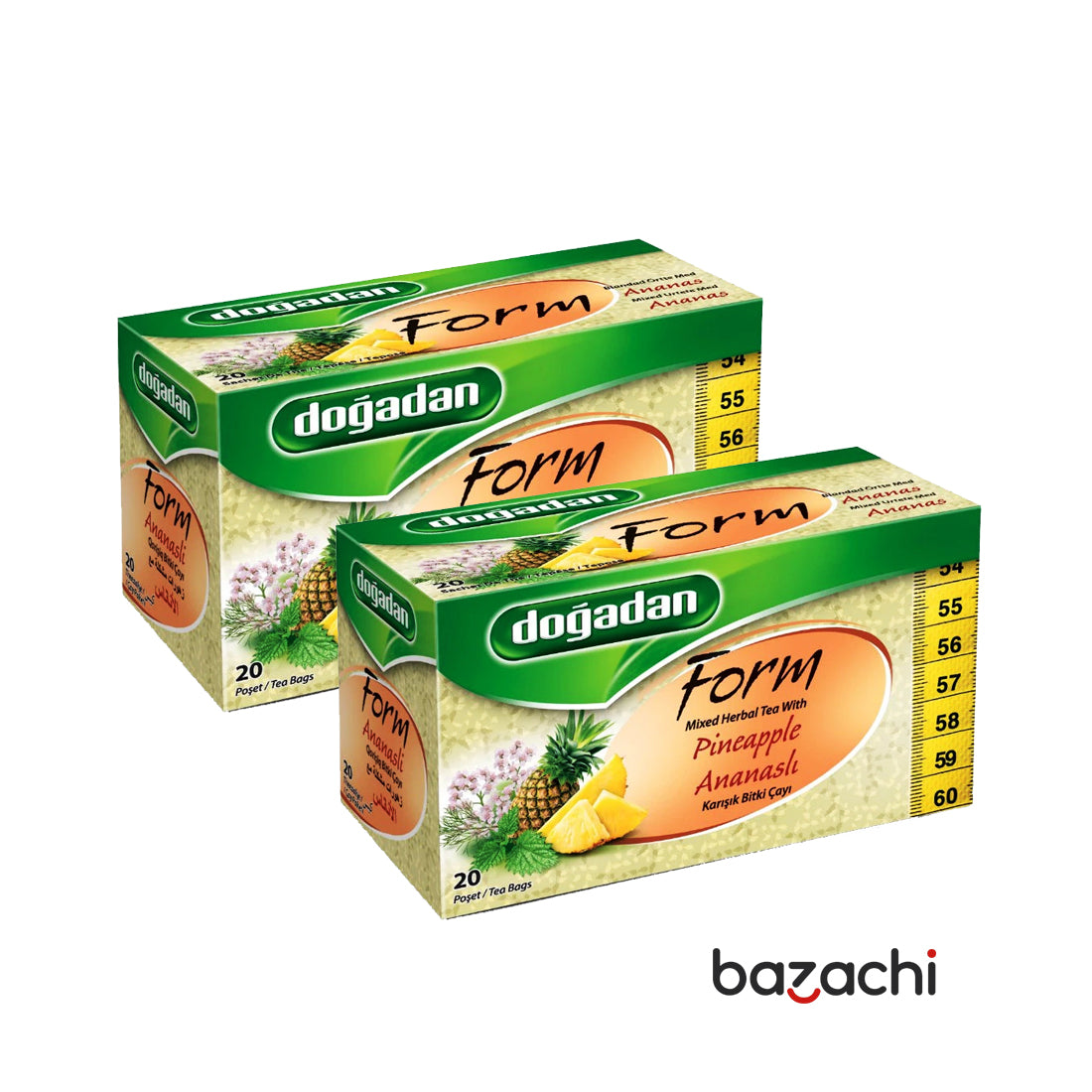 Dogadan Form Mixed Herbal Tea With Pineapple (Ananasli Bitki Cayi), 20 Tea Bags