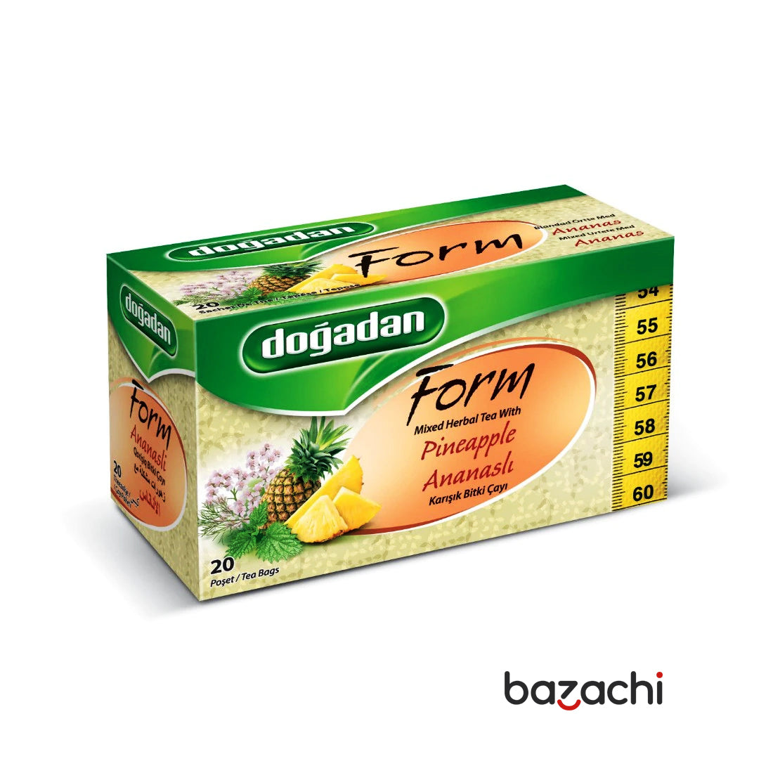Dogadan Form Mixed Herbal Tea With Pineapple (Ananasli Bitki Cayi), 20 Tea Bags