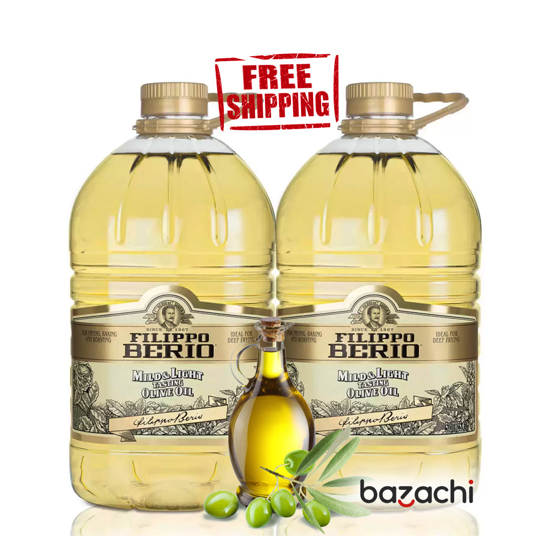 Filippo Berio Mild & Light Frying Olive Oil, 5L