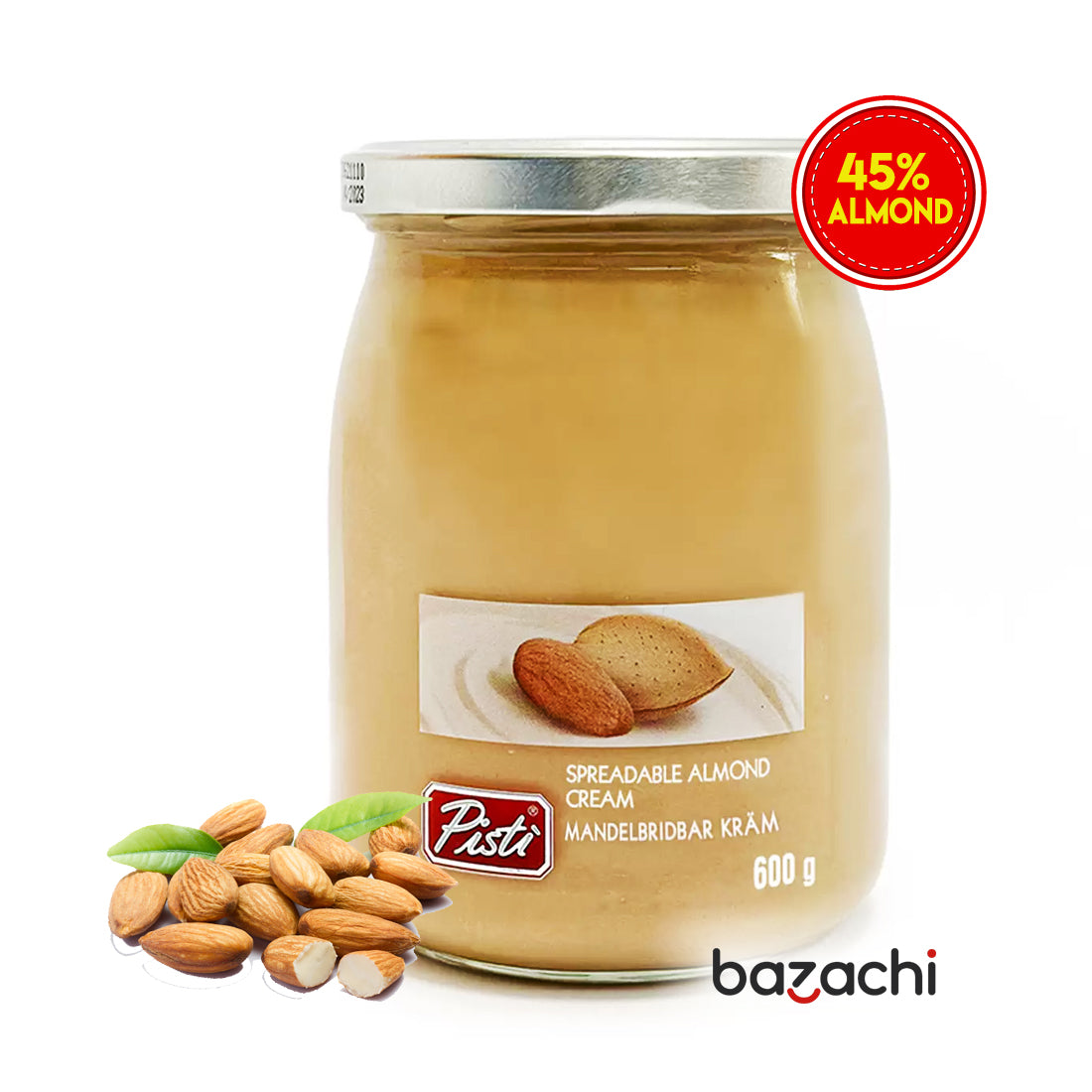 Pisti Almond Cream Spread Badem Ezmesi 600g