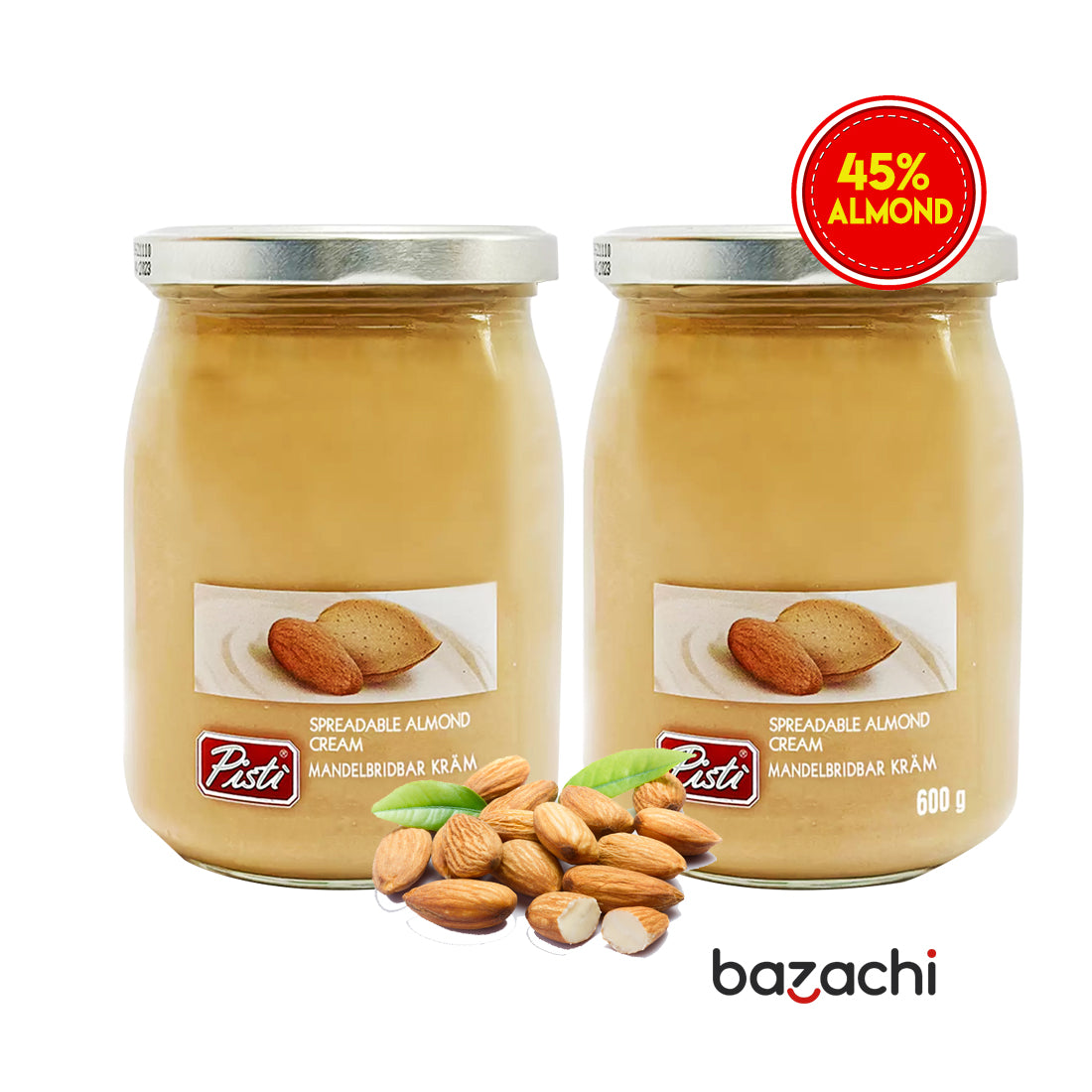 Pisti Almond Cream Spread Badem Ezmesi 600g