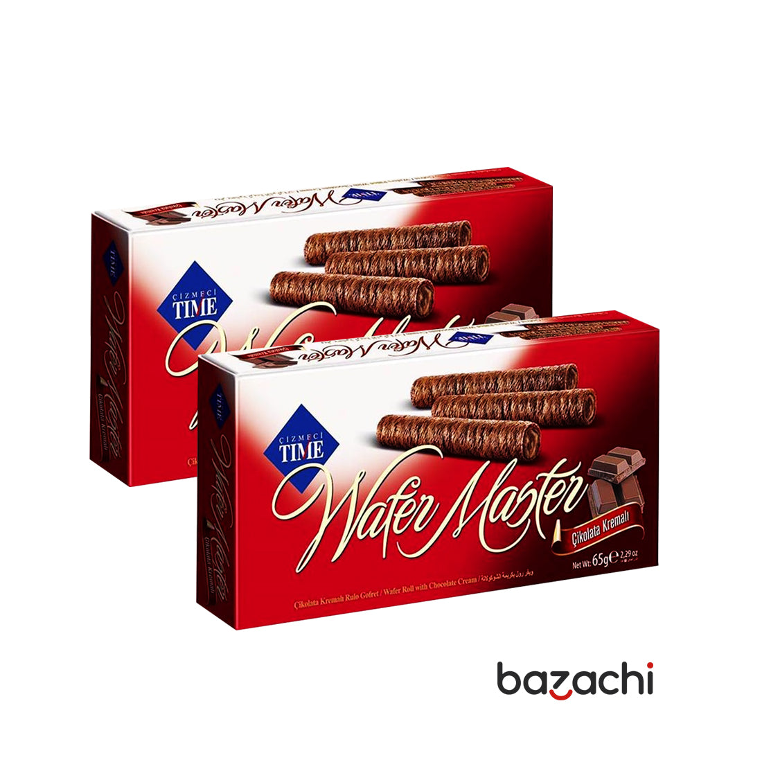 Wafer Master Roll With Chocolate Flavored 15 Rolls 65g - Gofret