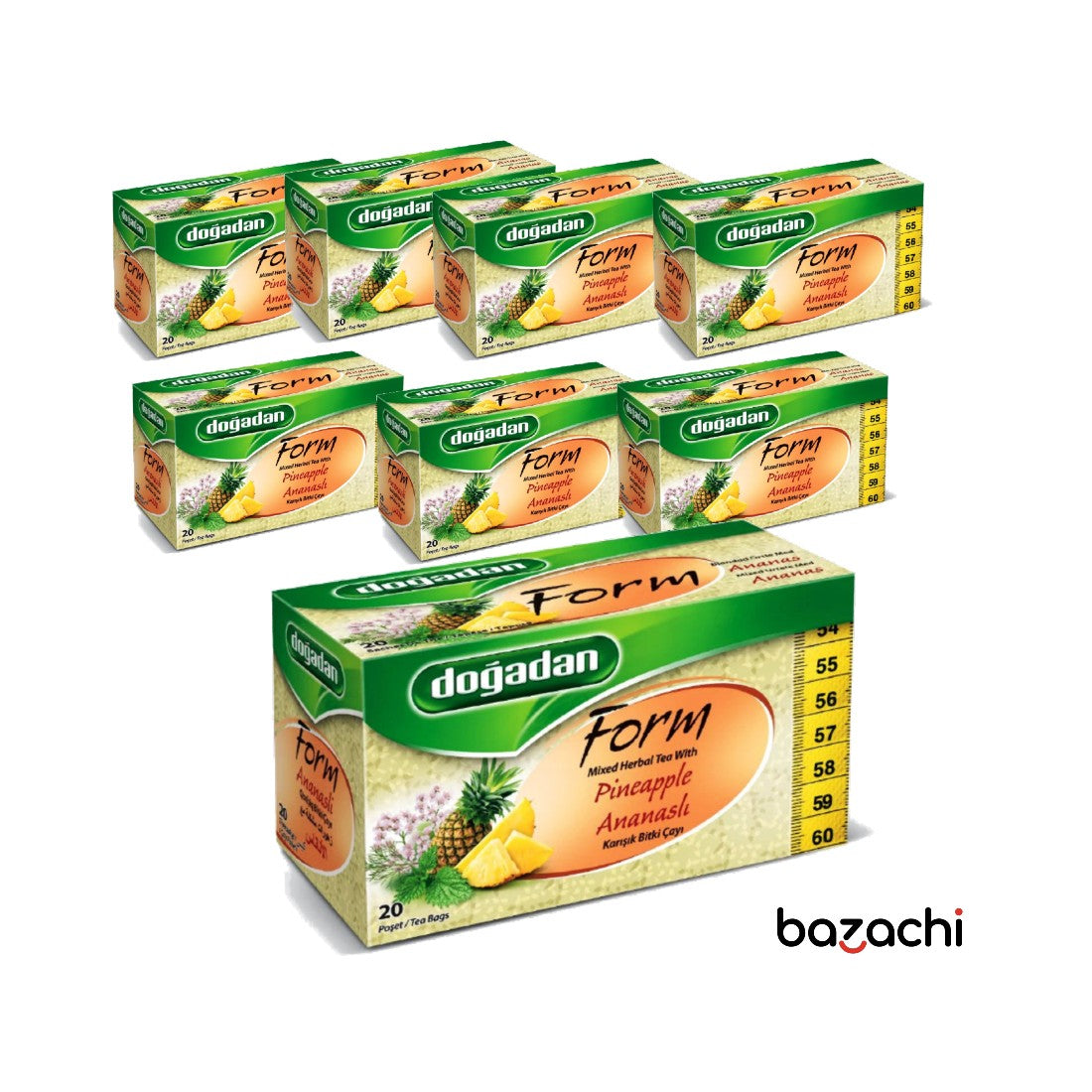 Dogadan Form Mixed Herbal Tea With Pineapple (Ananasli Bitki Cayi), 20 Tea Bags