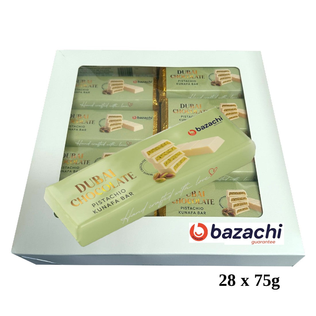 Dubai Chocolate – Pistachio Kunafa with White Chocolate (Handcrafted, 75g)