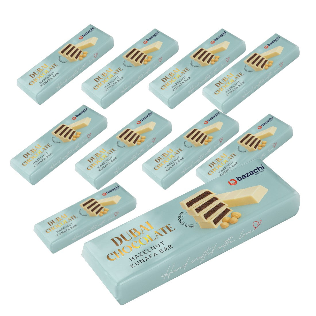 Dubai Chocolate – Hazelnut Kunafa with White Chocolate (Handcrafted, 75g)