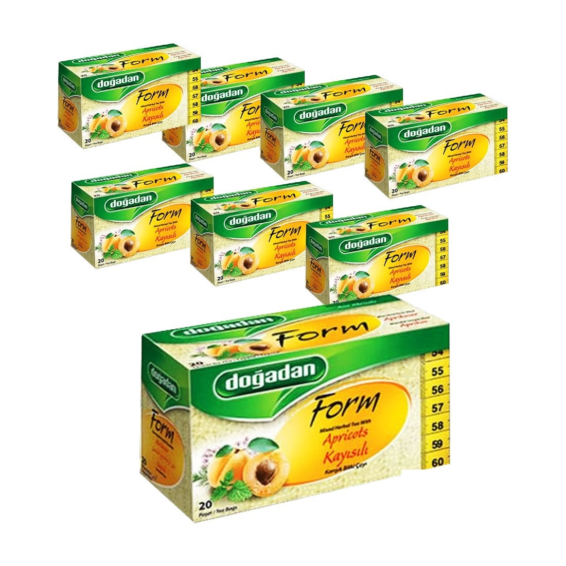 Dogadan Form Apricot Mixed Herbal Tea (Kayisili Bitki Cayi), 20 Tea Bags