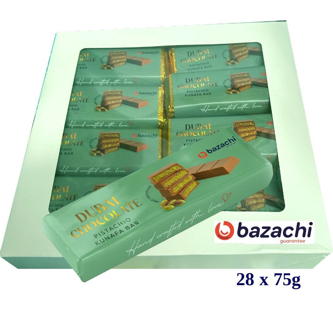 Dubai Chocolate – Pistachio Kunafa with Milk Chocolate (Handcrafted, 75g)