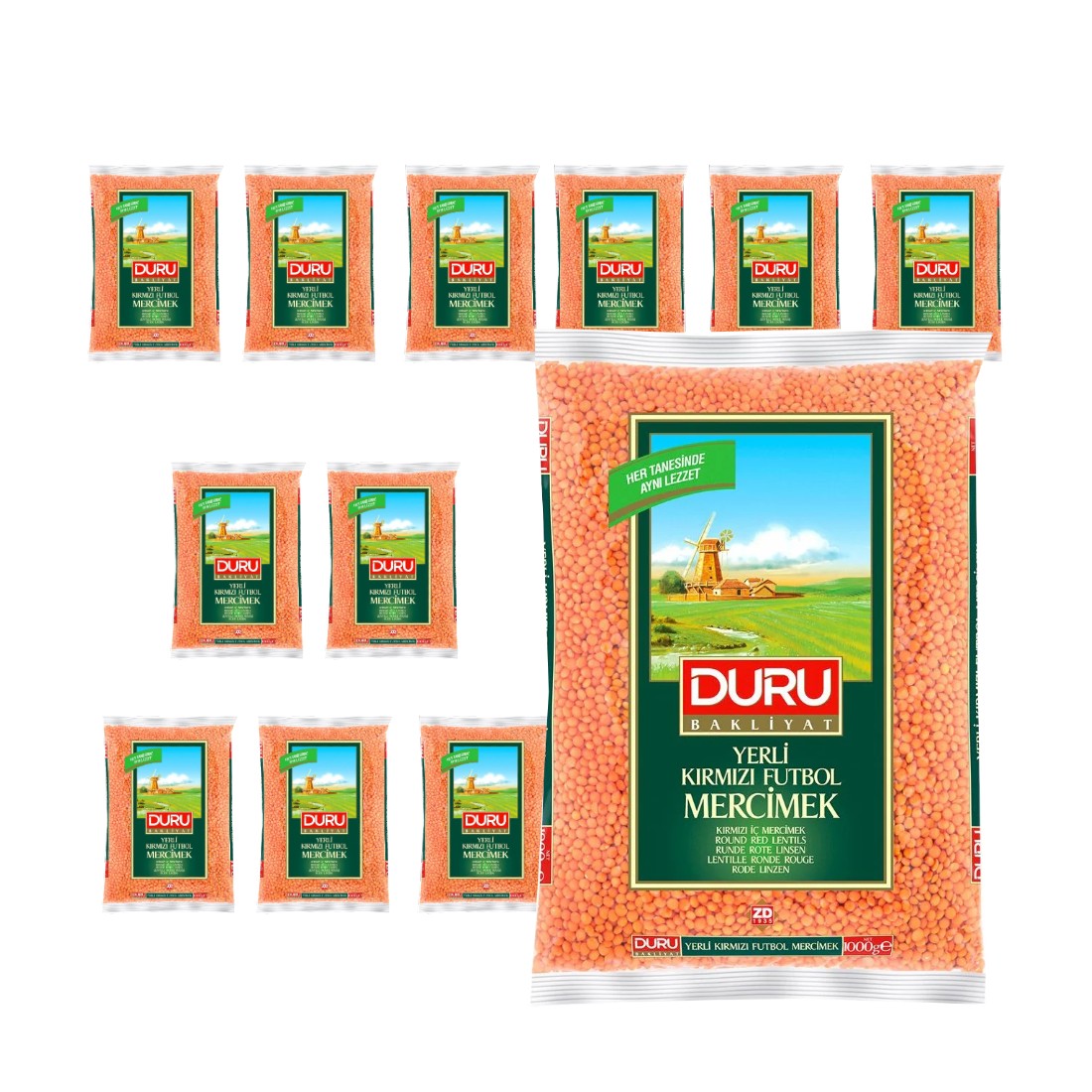 Duru Red Lentils Whole (Futbol Mercimek), 1Kg