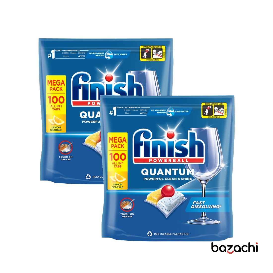 Finish Quantum All in One Dishwasher 100 Tablets Lemon