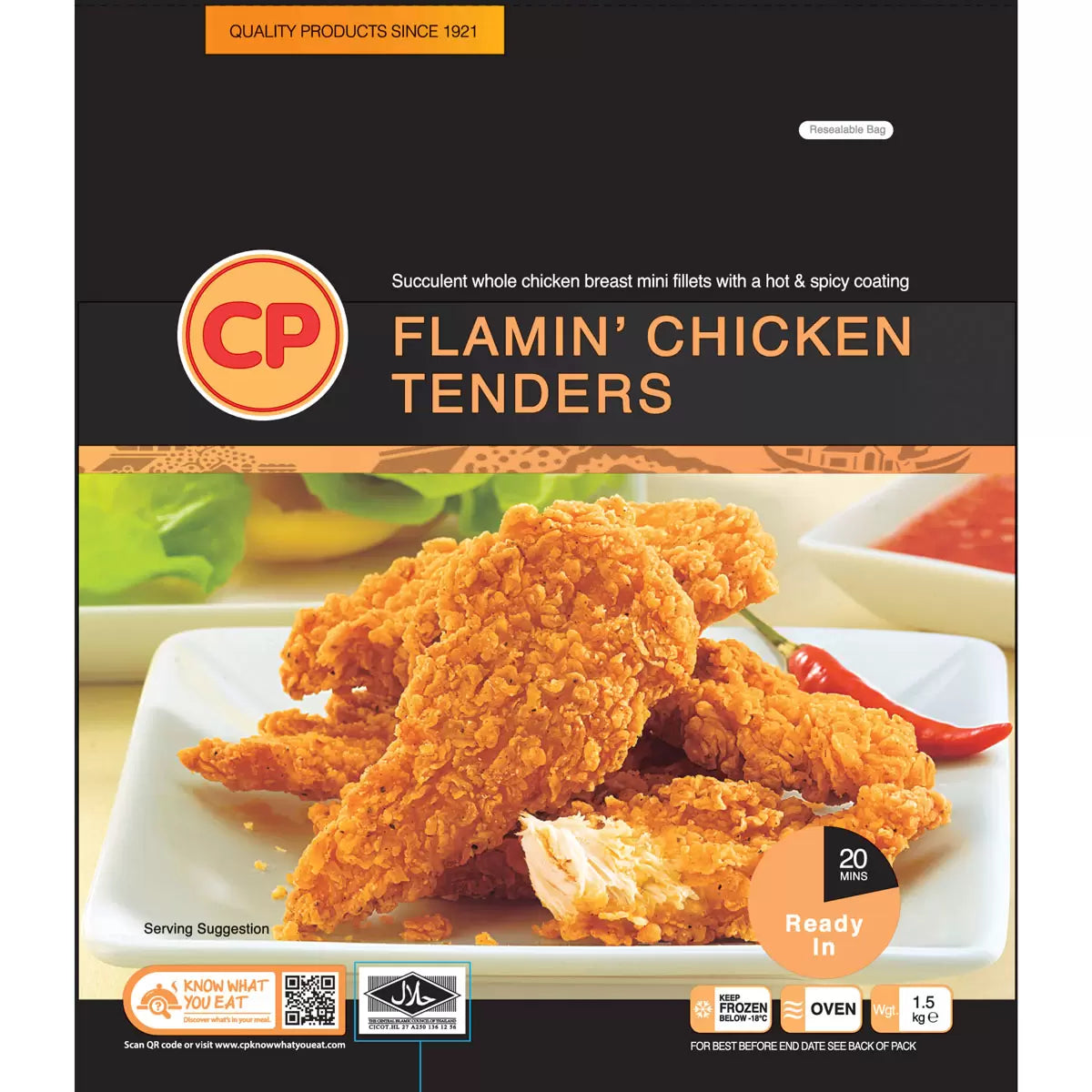 Flamin' Halal Chicken Tenders 1.5kg