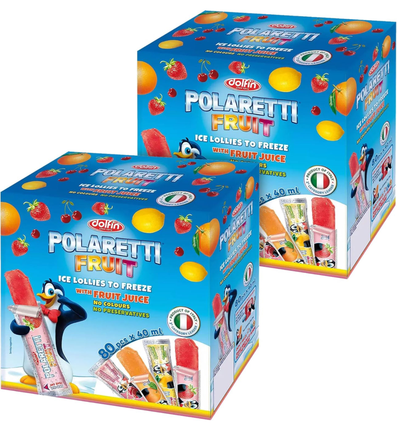 Polaretti Fruit Ice Lollies (Ready to Freeze), 80x40ml