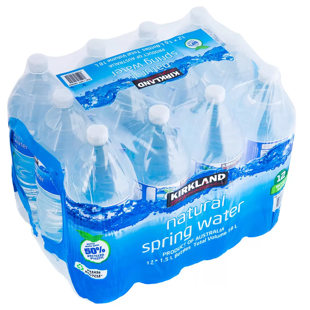 Kirkland Signature Natural Spring Water, 12 x 1.5L Bottles