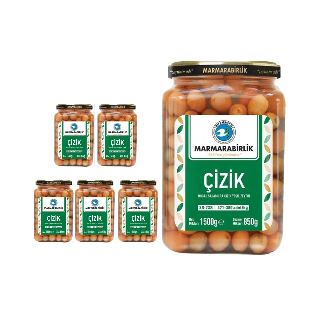 Marmarabirlik Cizik Green Olives (XS-2XS) (321-380) (Jar) 850gr
