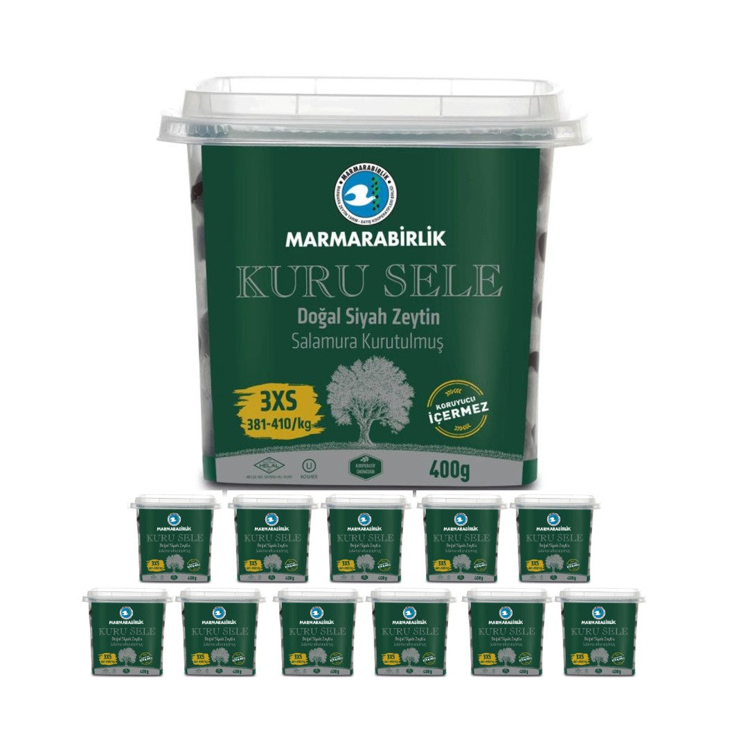 Marmarabirlik Kuru Sele Black Olives 3XS 400g