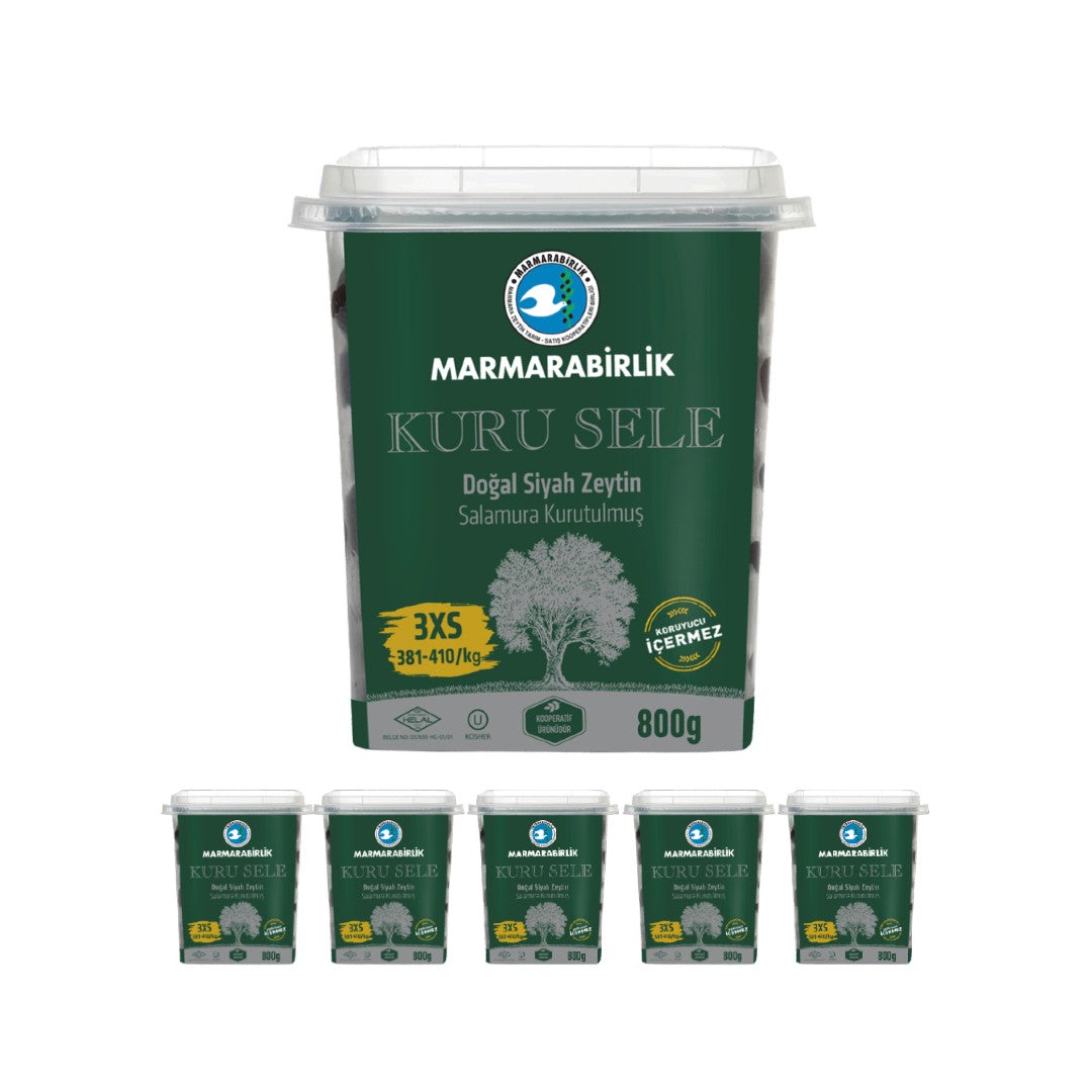 Marmarabirlik Kuru Sele Black Olives 3XS 800g